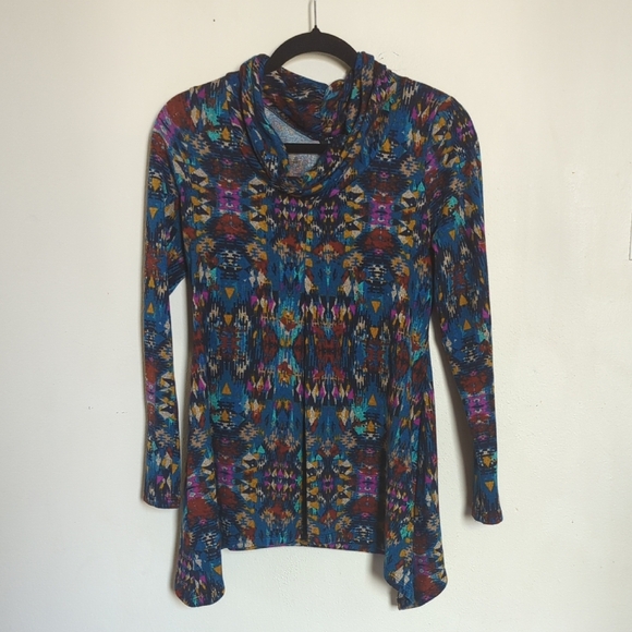 New Directions Colorful Tunic Top Abstract Watercolor Pattern Women's Size S - Picture 1 of 5